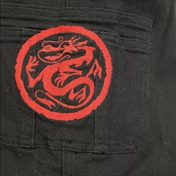 Hot topic Mulan black red overalls shortalls 2x - Picture 3 of 4